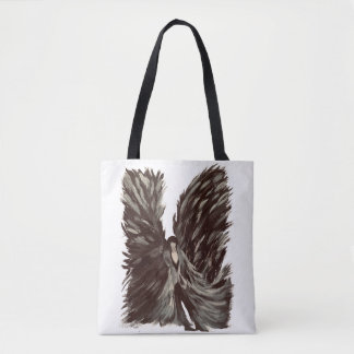 Bolsa de mão única com Anjo Rockstar e Cruz