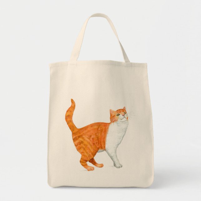 bolsa de mercearia Ginger Cat (Frente)