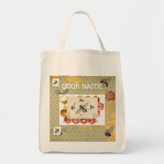 Bolsa de mercearia PERSONALIZADA COM ABELHAS (Frente)