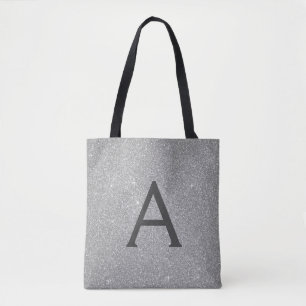 Bolsa de Monograma Elegante de Silver Sparkle