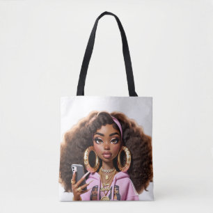 Bolsa de Mulher Afro-Americana, Lindo Tote de Garo