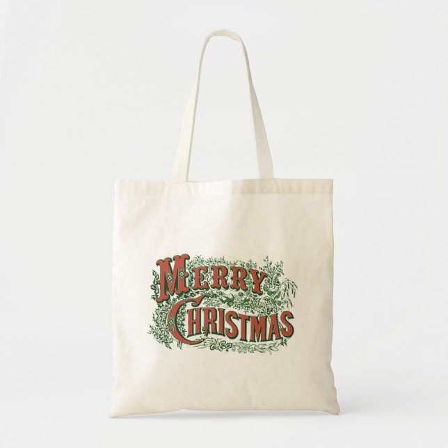 Bolsa de Natal com Vintage Feliz Natal (Frente)