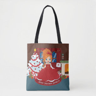 Bolsa de Natal da Princesa de Cabelo Vermelho Pers