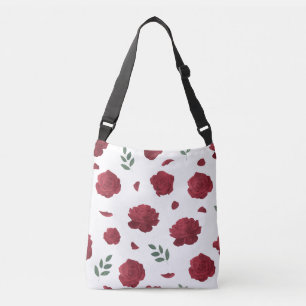 Bolsa de Ombro com Padrão de Rosa Bolsa Tote