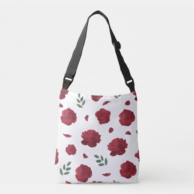 Bolsa de Ombro com Padrão de Rosa | Bolsa Tote (Frente)