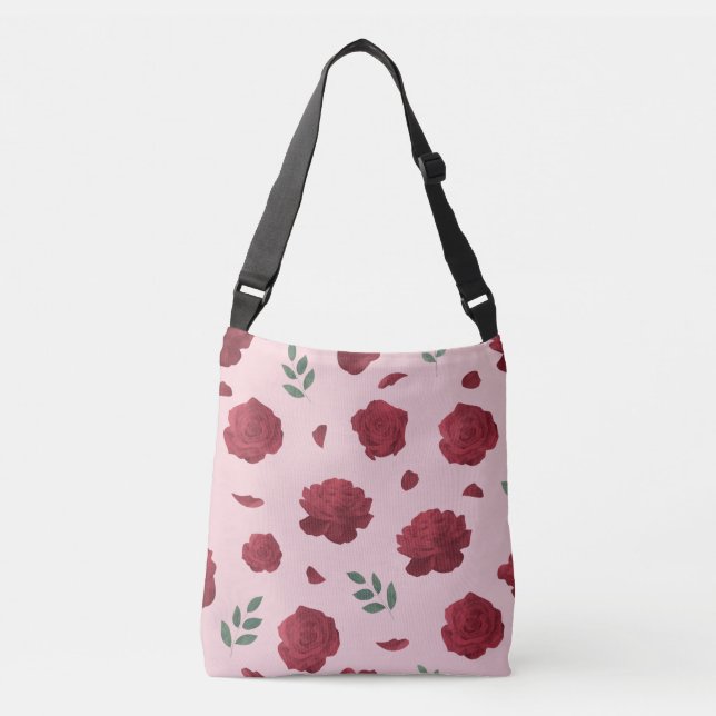 Bolsa de Ombro com Padrão de Rosa | Bolsa Tote (Frente)