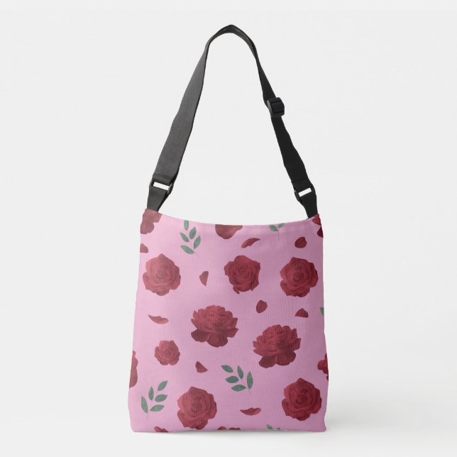 Bolsa de Ombro com Padrão de Rosas | Bolsa Tote (Frente)