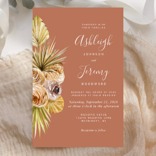 Bolsa de Orçamento Boho Floral Terracotta Convite 