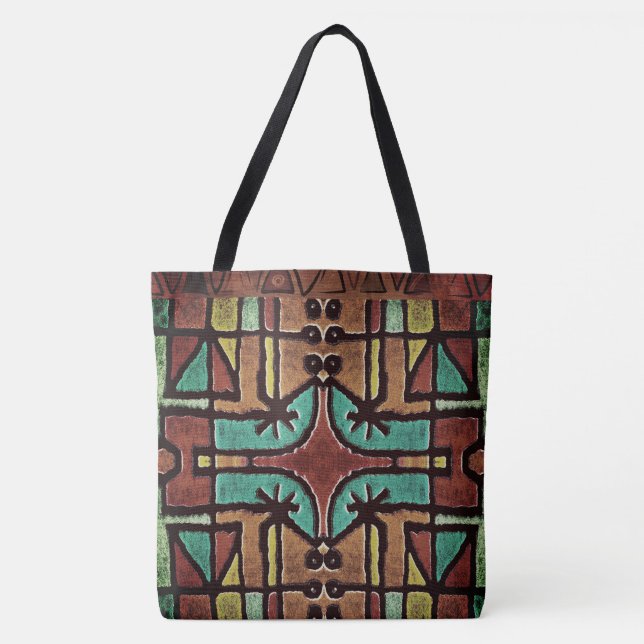 Bolsa de Padrão Geométrico Étnico Africano Tribal (Frente)