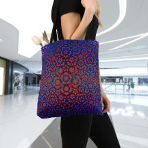Bolsa De Padrão Vermelho E Azul Negrito