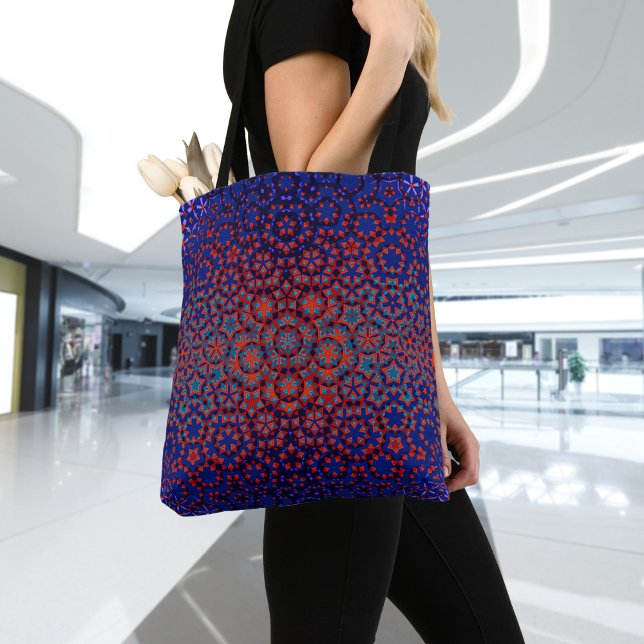 Bolsa De Padrão Vermelho E Azul Negrito (Criador carregado)