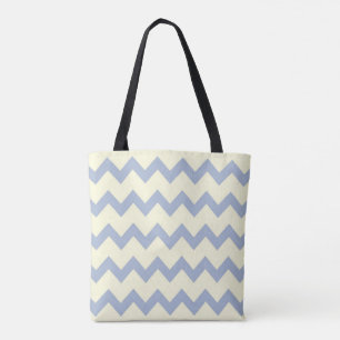 Bolsa de Praia de Chevron Azul e Branco