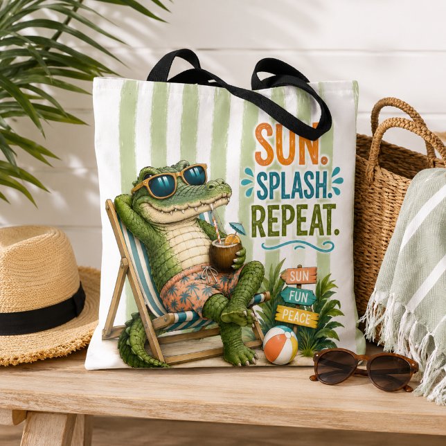 Bolsa de Praia de Jacaré Engraçada Tote (Criador carregado)