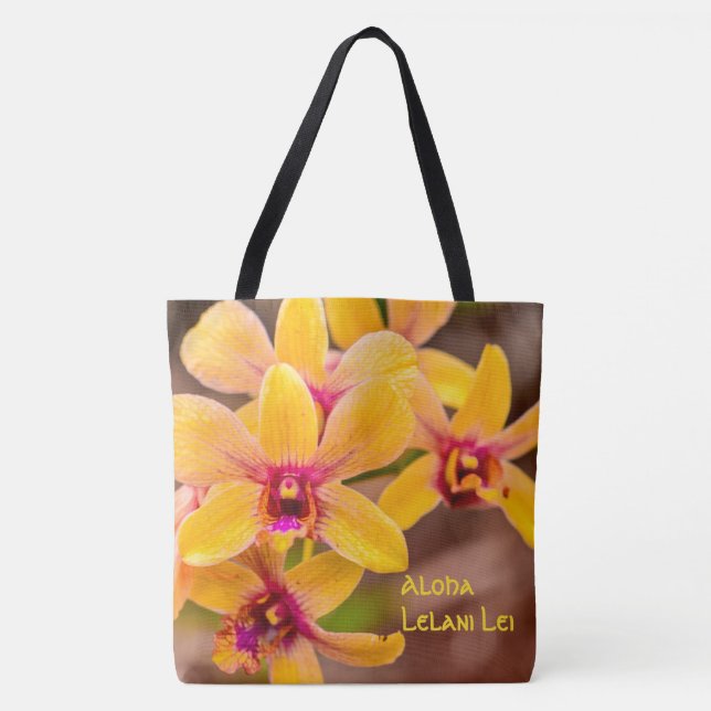 Bolsa de praia de Monograma Havaiano da Orquídea A (Frente)