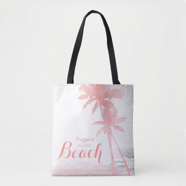 Bolsa de praia engraçada, sereia para a praia (Frente)