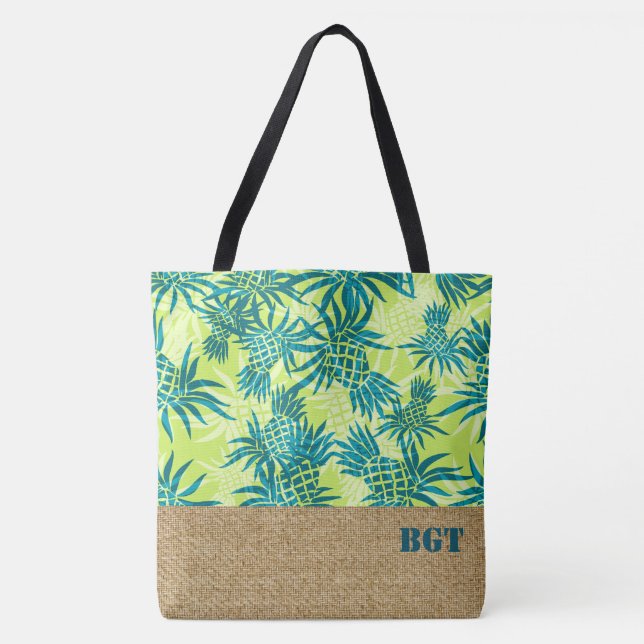 Bolsa de praia Hawaiai Pineapple Camo Monograma (Frente)