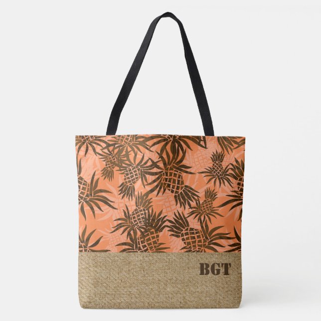 Bolsa de praia Hawaiai Pineapple Camo Monograma (Frente)