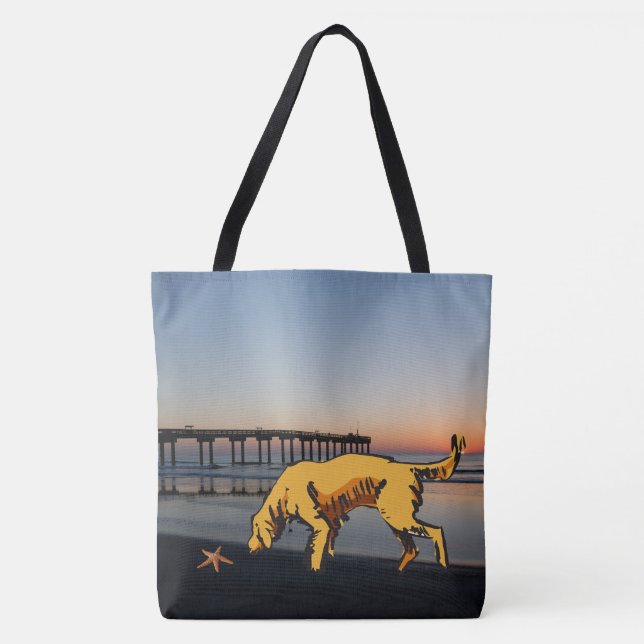 Bolsa de presente de cachorro amarelo ou de mercea (Frente)