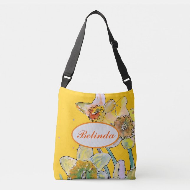 Bolsa de Primavera floral Amarelo Daffodil com Aqu (Frente)