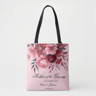 Bolsa de Tote com Aquarela Floral para a Mãe do No