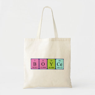 Bolsa de tote com nome de mesa periódica Boyce