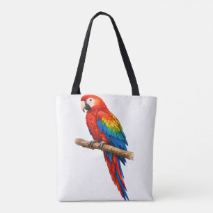 Bolsa de Tote de Aquarela de Arara Escarlate Vibra