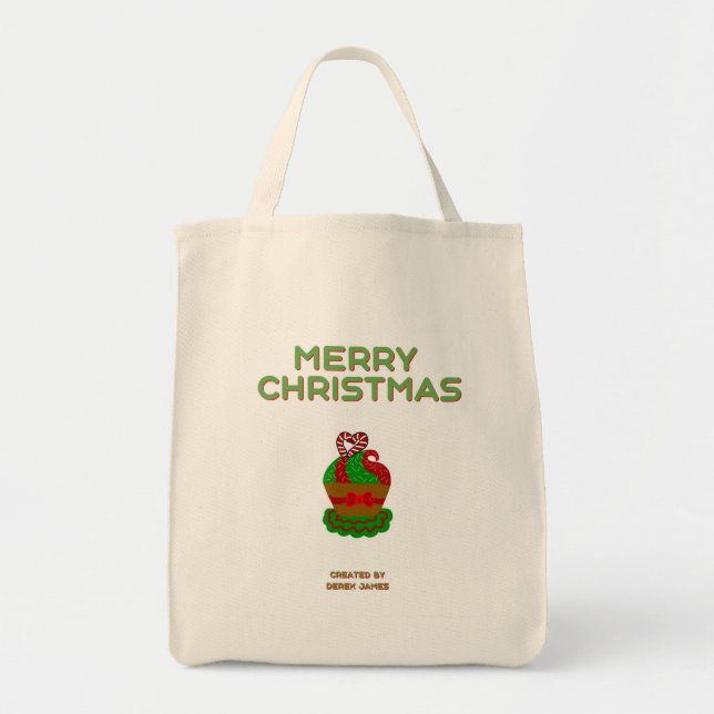 Bolsa de Tote de Cupcake de Natal (Frente)