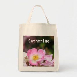 bolsa de tote de flor rosa selvagem. adicione seu