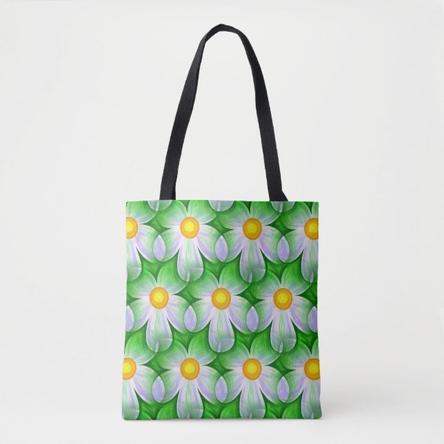 bolsa de tote de flores margaridas (Frente)