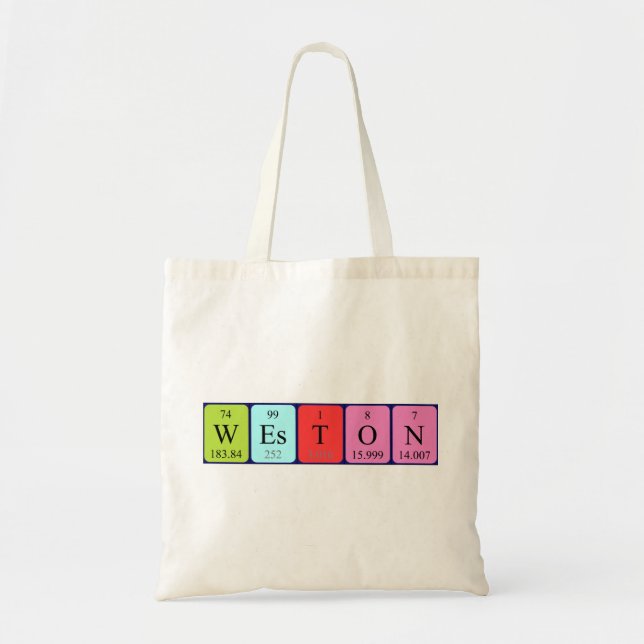 Bolsa de tote de nome de mesa periódica Weston (Frente)