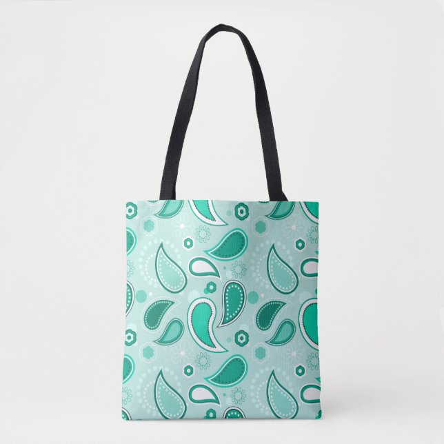 bolsa de tote de paisley verde (Frente)