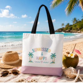 Bolsa de Tote de Verão Pôr do Sol & Palmeiras