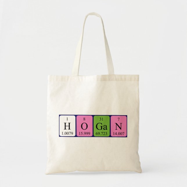 Bolsa de tote do nome da mesa periódica Hogan (Frente)