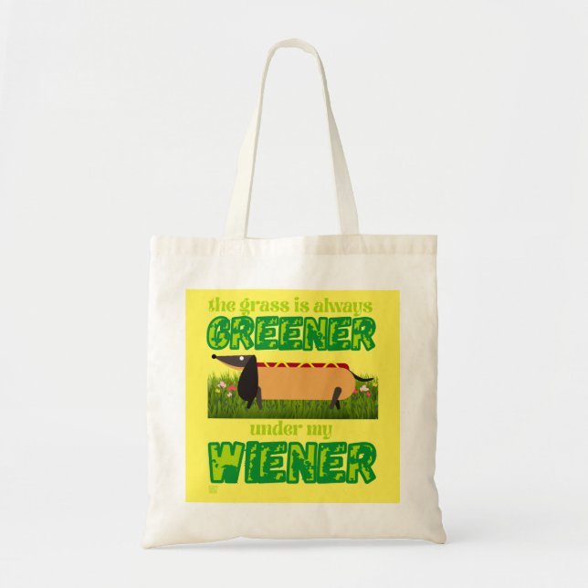 bolsa de tote engraçada "MY WIENER" (Frente)