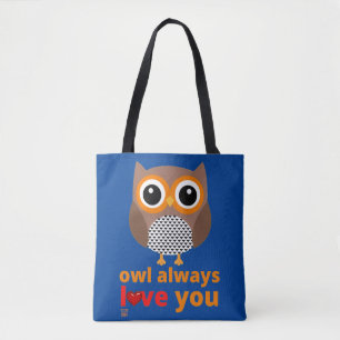 bolsa de tote engraçada "OWL SEMPRE TE AMA"