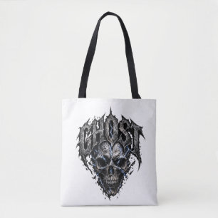 Bolsa de tote gráfico gótico de crânio fantasma