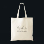 Bolsa de Tote para Dama de Honra Personalizada<br><div class="desc">Crie uma bolsa de tote personalizada para todas as pessoas especiais no seu casamento. O nome e o título podem ser personalizados para atender às suas necessidades/expressões exatas.</div>