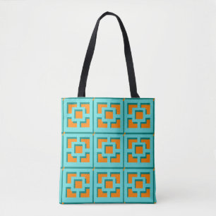 Bolsa de Turquesa e Trellis Laranja