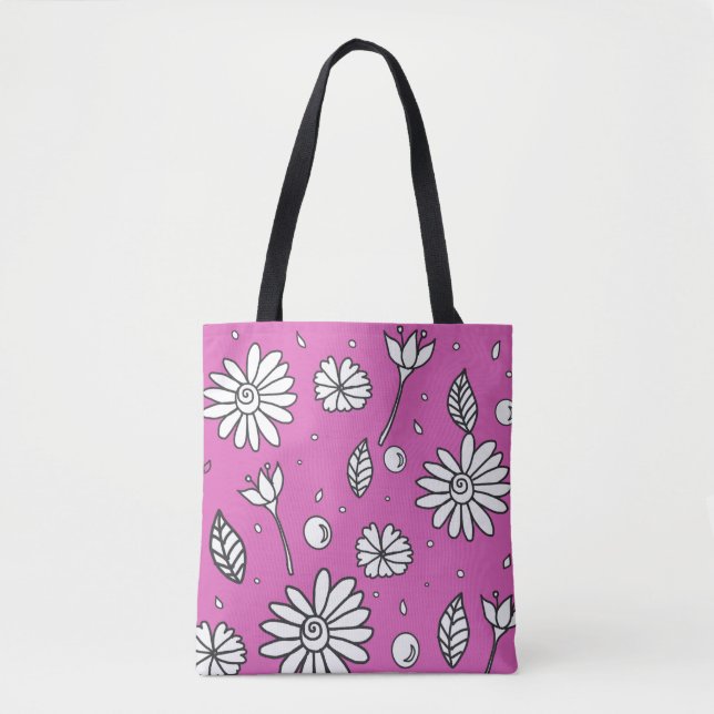 Bolsa de Verão de Flor Divertido, Rosa (Frente)