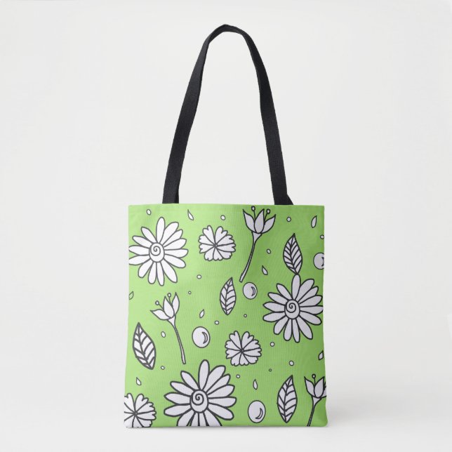 Bolsa de Verão de Flor Engraçado Divertido em Verd (Frente)