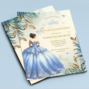 Bolsa de Vestido Azul de Orçamento Quinceañera Con