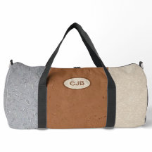 Bolsa de Viagem Cinza, Marfim e Marrom Personaliza