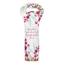 Bolsa de Vinho Floral de Natal com Marca Personali