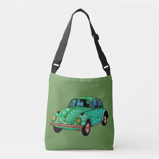 Bolsa do Carro Hippie Verde Mandala (Frente)