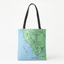 Bolsa do Mapa de Vinhos da Califórnia