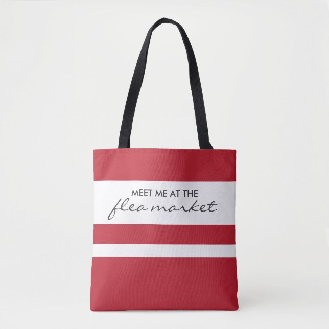 Bolsa do mercado de folhas com risca vermelha e br (Frente)