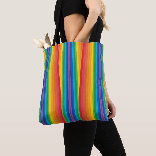 Bolsa do Ombro Retro Rainbows (2 Tamanhos) (Close Up)