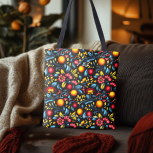 Bolsa Elegante de Tote Floral Inspirada em Khokhlo