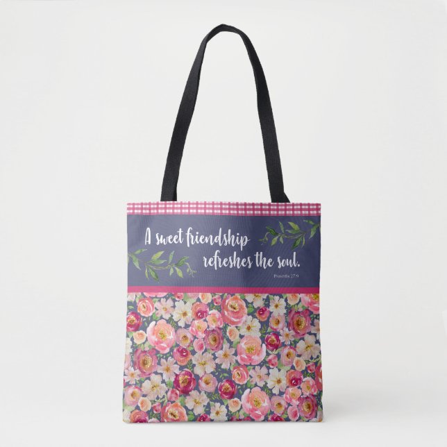 bolsa floral bonito com verso bíblia (Frente)
