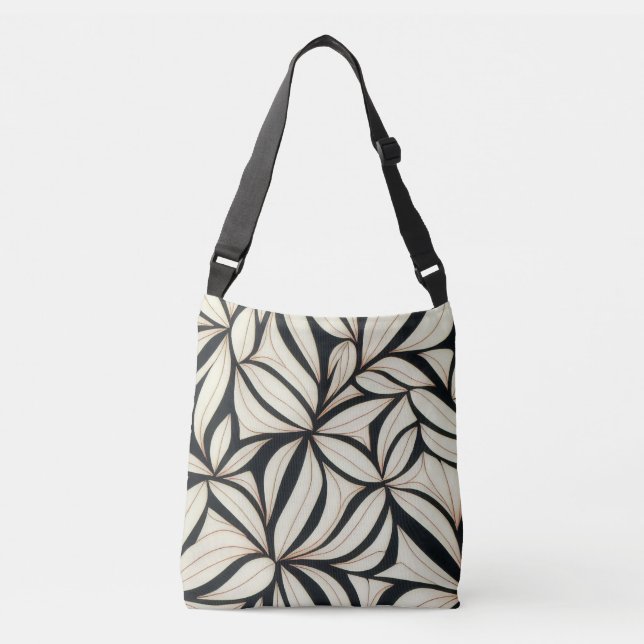 Bolsa Floral de Corpo Negro e Creme (Frente)